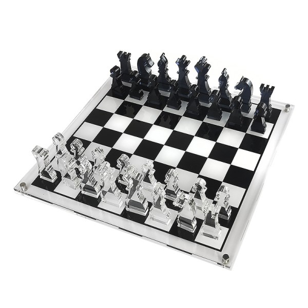 Acrylic Chess Display Board (30x30cm) - Equipped with Advanced Chess Pieces